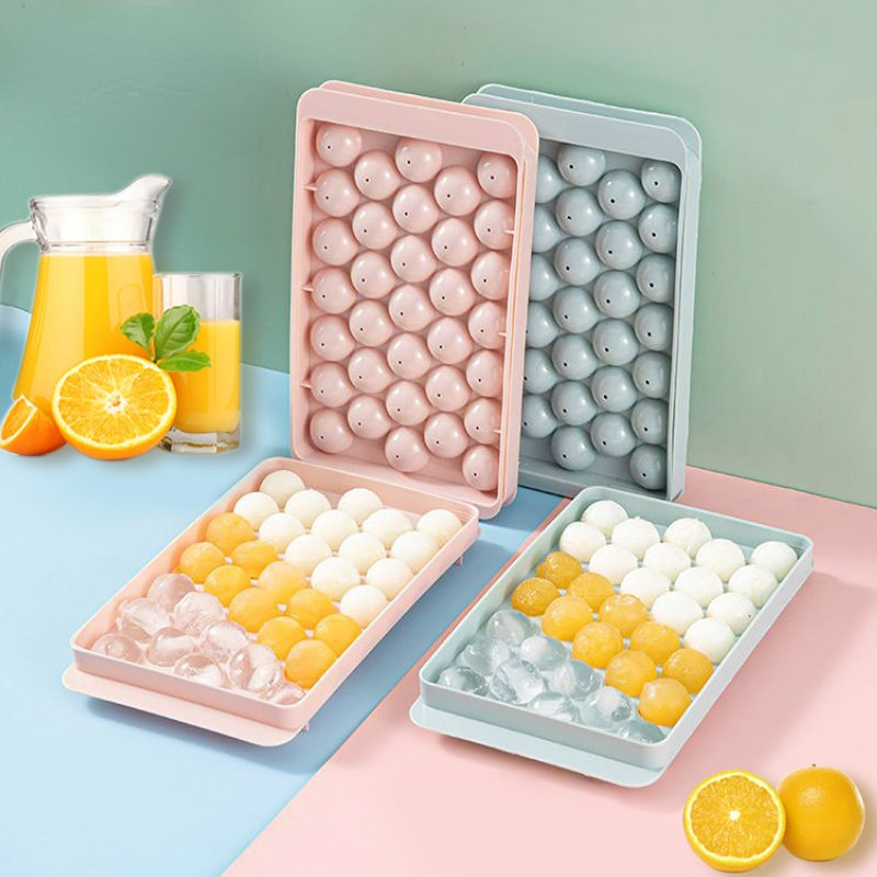 Ice Mold Sphere - แม่พิมพ์ทำน้ำแข็งรูปลูกฮ็อกกี้33ชิ้นกล่องถาดน้ำแข็งก้อนวิสกี้แช่แข็งอุปกรณ์เครื่องมือทำครัวของขวัญสำหรับทำอมยิ้ม