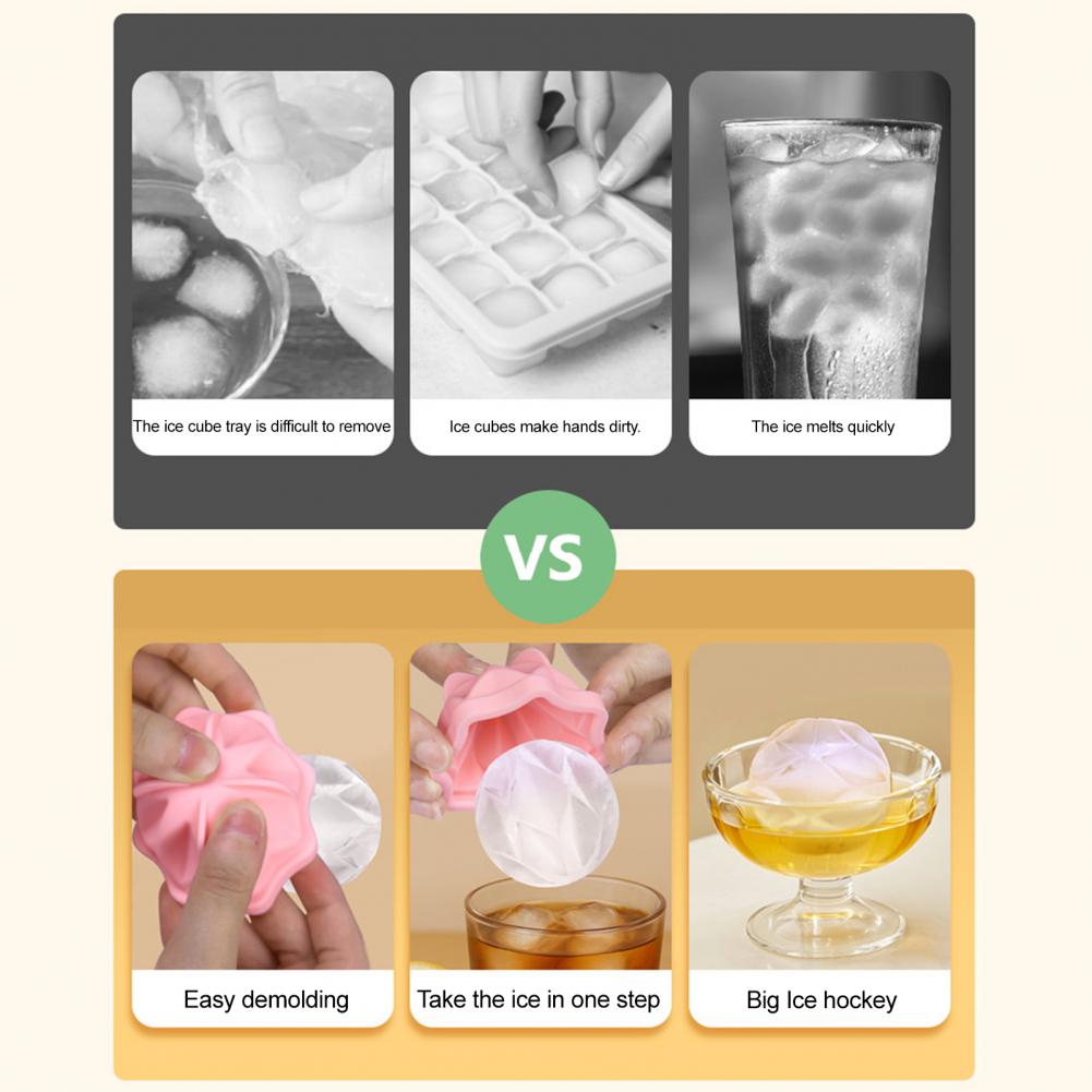 Ice Mold Sphere - ชุดแม่พิมพ์น้ำแข็งทรงกลมสำหรับค็อกเทล พร้อมกล่องเก็บที่ไม่มีกลิ่น ดีไซน์ป้องกันการรั่วซึม วัสดุปลอดสาร BPA ล้างในเครื่องล้างจานได้