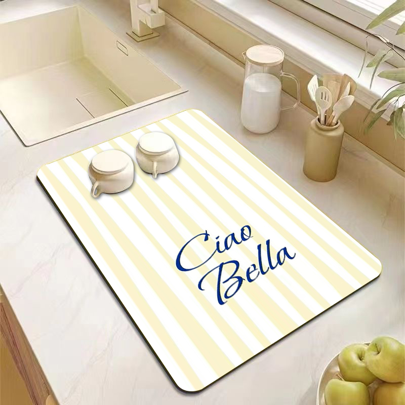 แผ่นรองจานลายทางสีชมพูเขียวสวย - Bar Mat Rubber บทวิจารณ์และราคา