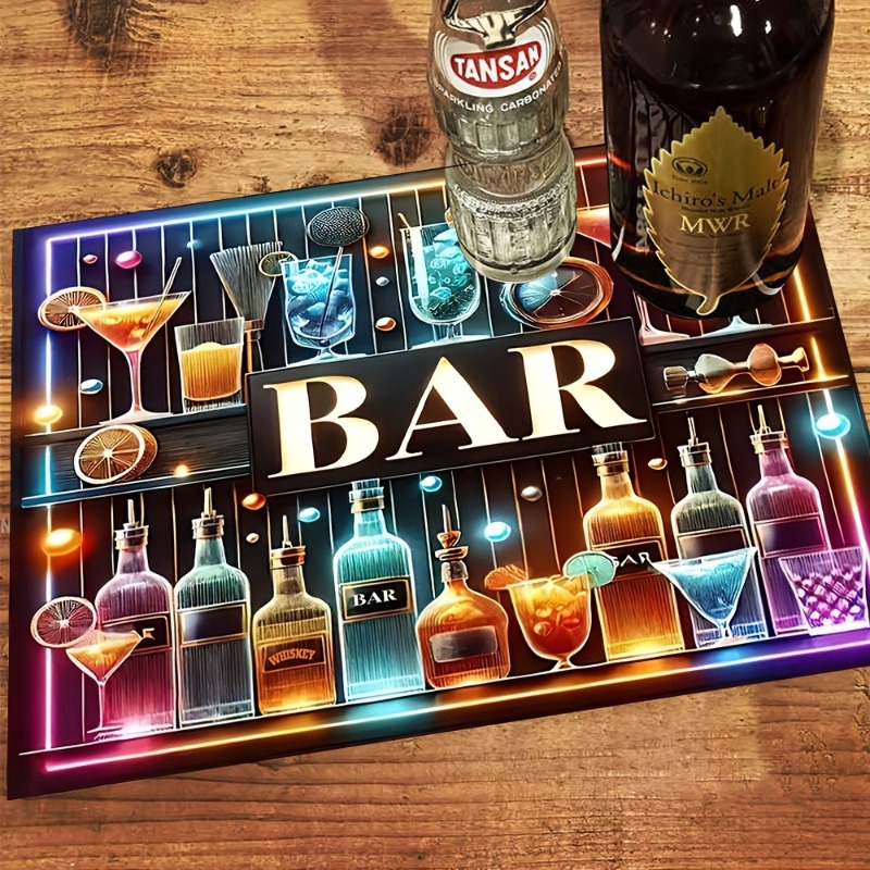แผ่นรองซับน้ำแห้งเร็ว ลายเรขาค - Bar Mat Rubber บทวิจารณ์และราคา
